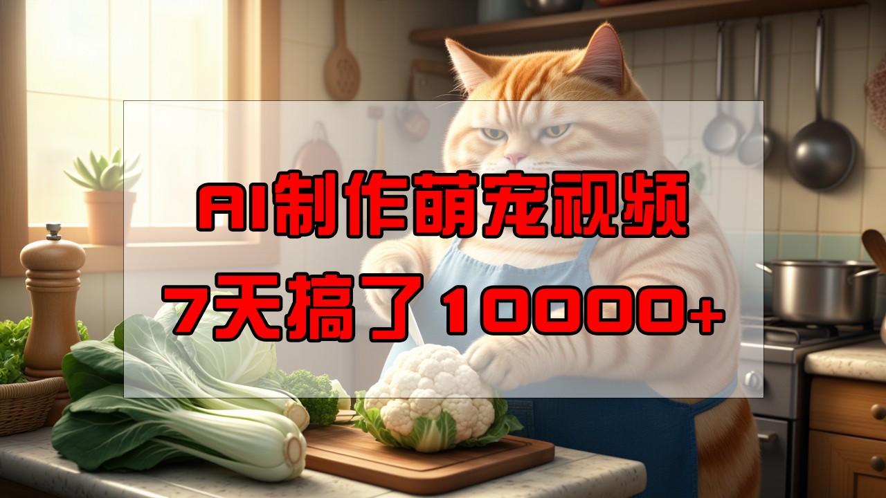 靠AI制作萌宠视频，7天搞了1万+，操作简单门槛低，有手机就行-福缘创业网_创业项目大全