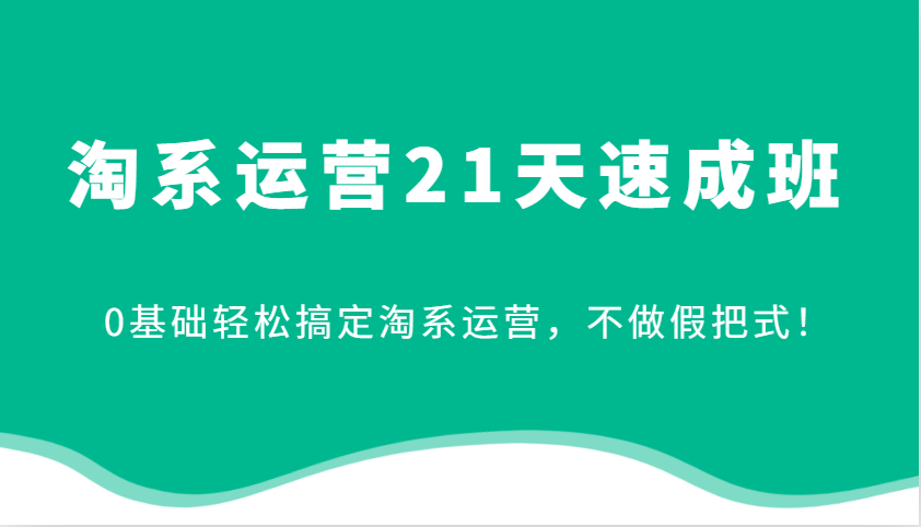 淘系运营21天速成班，0基础轻松搞定淘系运营，不做假把式！（更新）-福缘创业网_创业项目大全