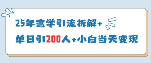 25年国学引流拆解+单日引200人+小白当天就能变现-福缘创业网_创业项目大全