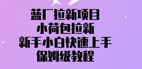 蓝厂拉新项目，小荷包拉新，新手小白快速上手，保姆级教程-福缘创业网_创业项目大全