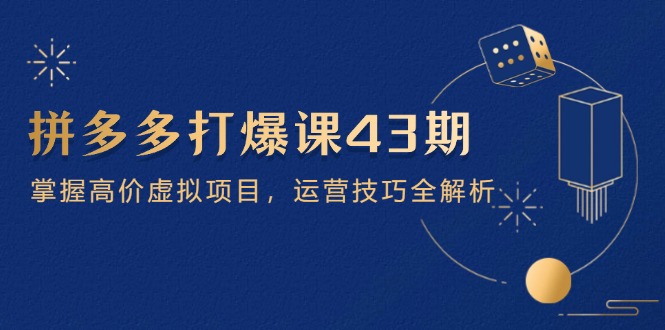 （14546期）拼多多打爆课第 43 期，掌握高价虚拟项目，运营技巧全解析（15节）-福缘创业网_创业项目大全