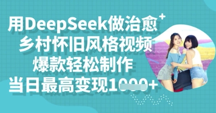 用DeepSeek做治愈乡村怀旧风格视频，爆款轻松制作，当日最高变现多张-福缘创业网_创业项目大全