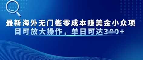 最新海外无门槛美金小众项目可放大操作，单日可达3张-福缘创业网_创业项目大全