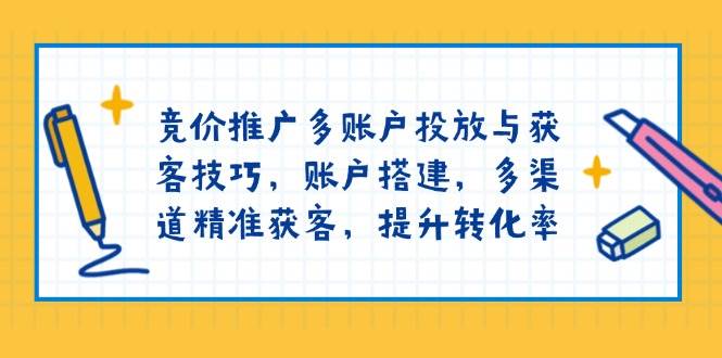 竞价推广多账户投放与获客技巧，账户搭建，多渠道精准获客，提升转化率-福缘创业网_创业项目大全