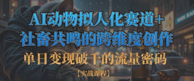 单日变现破千的流量密码，AI动物拟人化赛道+社畜共鸣的跨维度创作-福缘创业网_创业项目大全