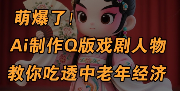 用Ai制作Q版戏剧人物，手把手教你吃透中老年经济，5分钟一个成品，多渠道变现-福缘创业网_创业项目大全