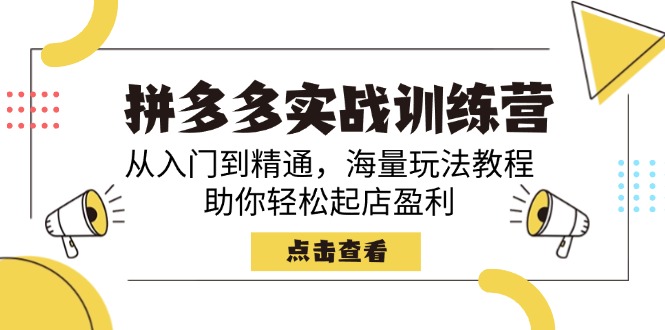 （14392期）拼多多实战训练营，从入门到精通，海量玩法教程，助你轻松起店盈利-福缘创业网_创业项目大全