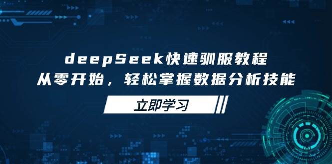 deepSeek快速驯服教程，从零开始，轻松掌握数据分析技能-福缘创业网_创业项目大全
