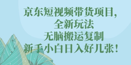 京东短视频带货项目，全新玩法，无脑搬运复制，新手小白日入好几张!-福缘创业网_创业项目大全