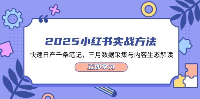 2025小红书实战方法，快速日产千条笔记，三月数据采集与内容生态解读-福缘创业网_创业项目大全