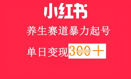 小红书养生赛道，暴力起号，轻松日入3张+-福缘创业网_创业项目大全