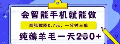 简单截图就能有收益，最适合小白做的副业，日入2张+轻轻松松-福缘创业网_创业项目大全