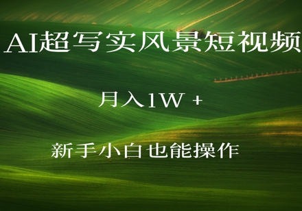 AI超写实风景短视频，月入1w，新手小白都能操作-福缘创业网_创业项目大全